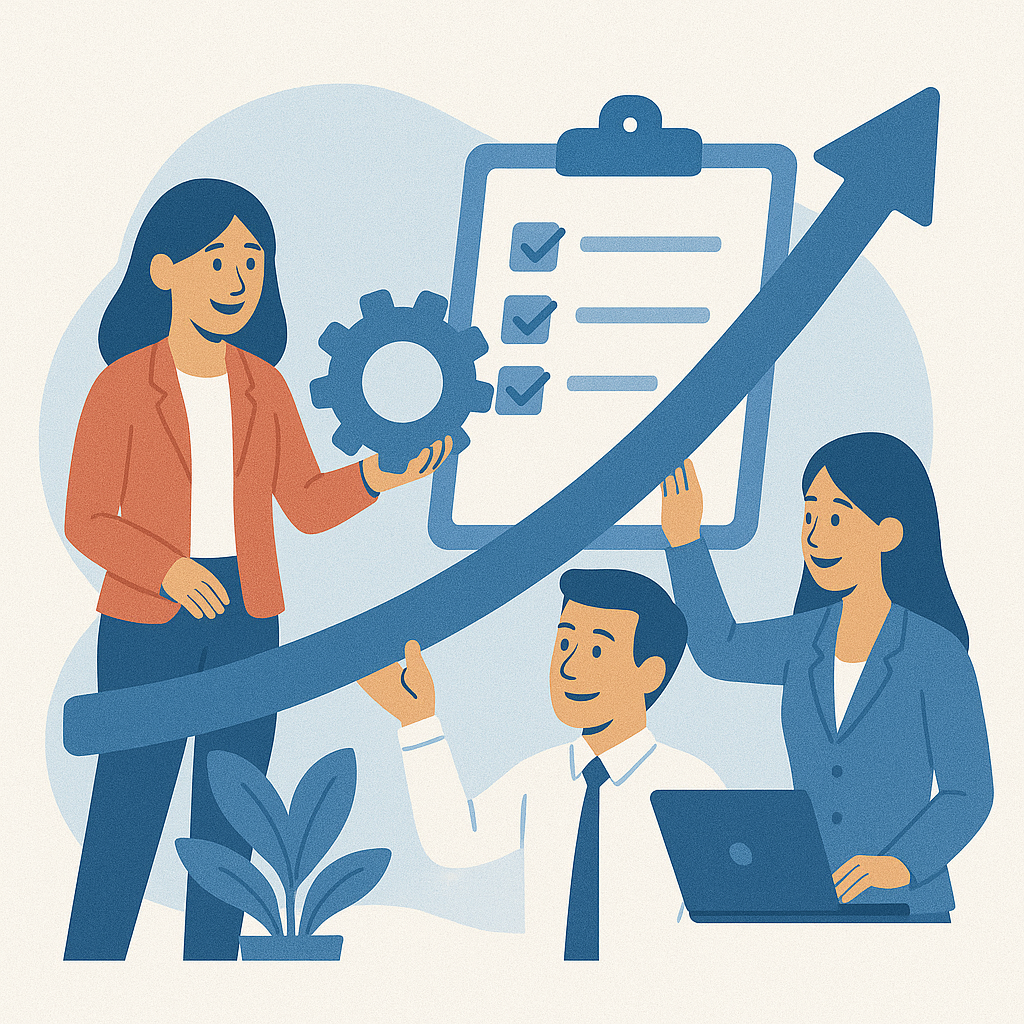 Consultants continually improving an ISO 9001, 14001 and 45001 management system